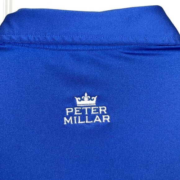 Peter Millar Duke Royal Blue Summer Comfort golf pocket polo shirt M Bridgestone - Picture 5 of 5